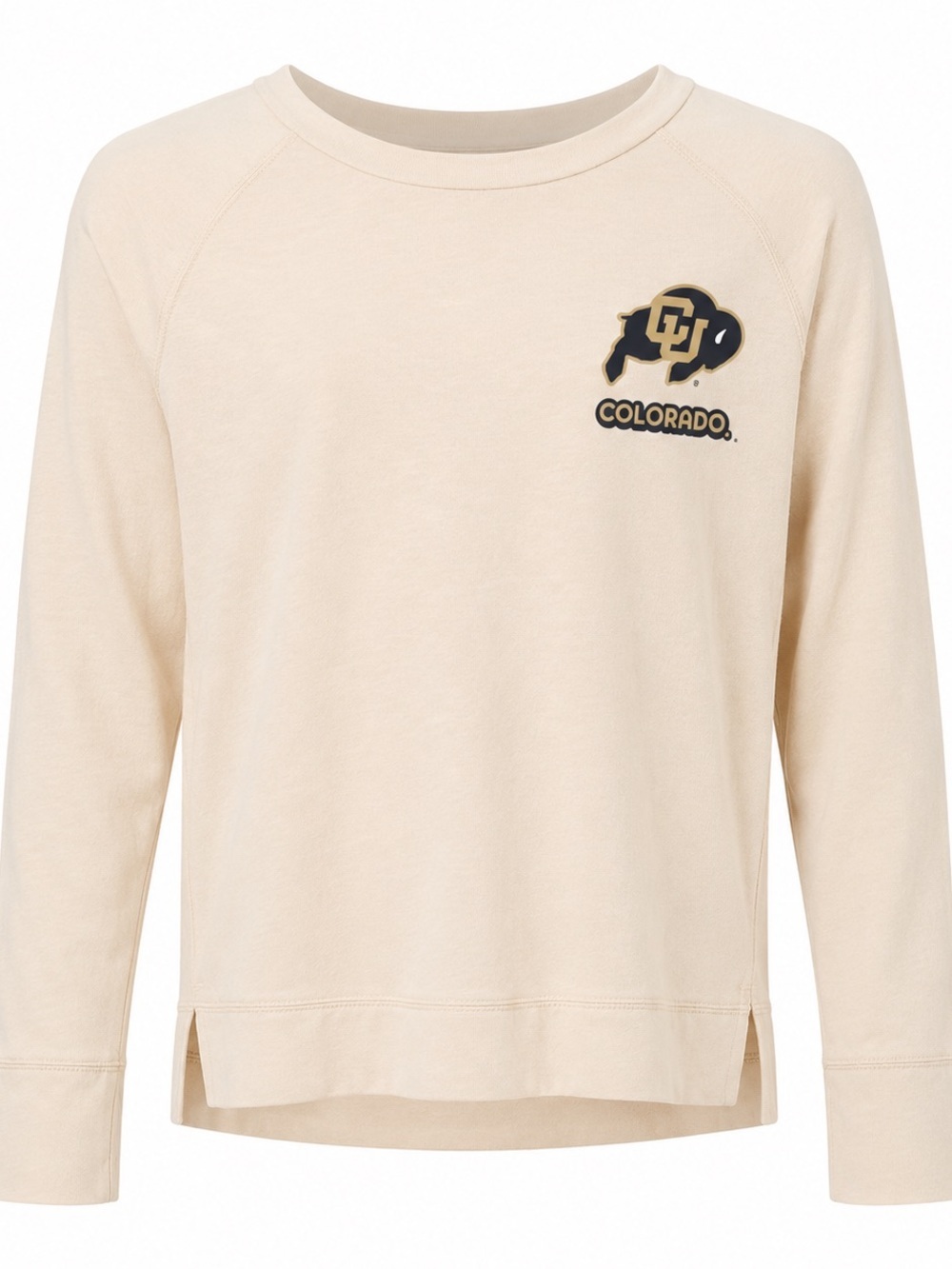 NWT Colorado Buffaloes Youth Small 4/6 Long Sleeve Tee Cream NCAA